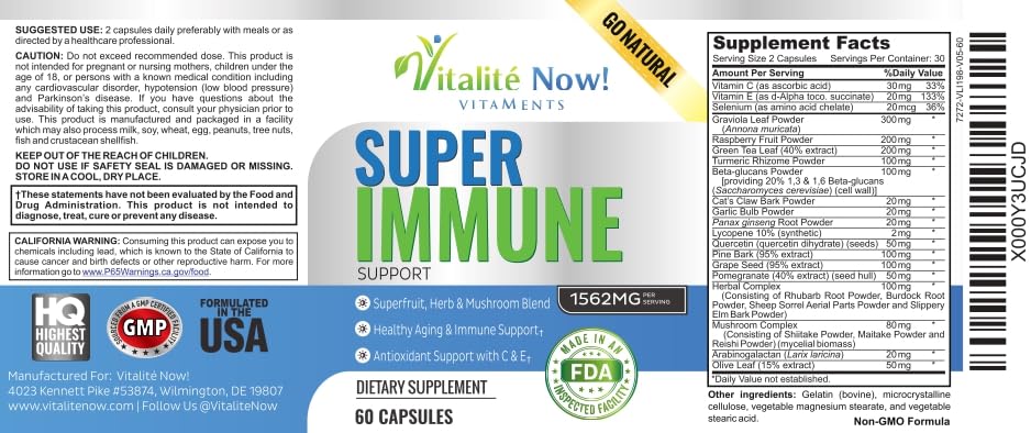 Vitalité Now! Complément Alimentaire Multivitamines 68g capsules