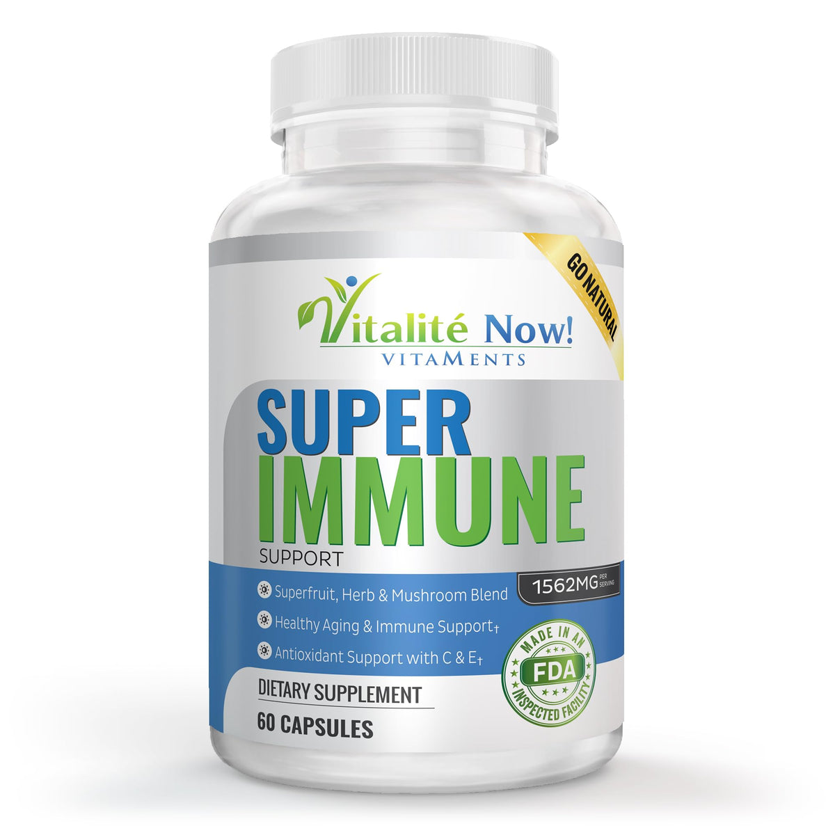 Vitalité Now! Complément Alimentaire Multivitamines 68g vue de face