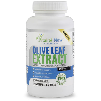 Vitalité Now! Extrait de Feuille d'Olivier 20% Oleuropéine, vue avant