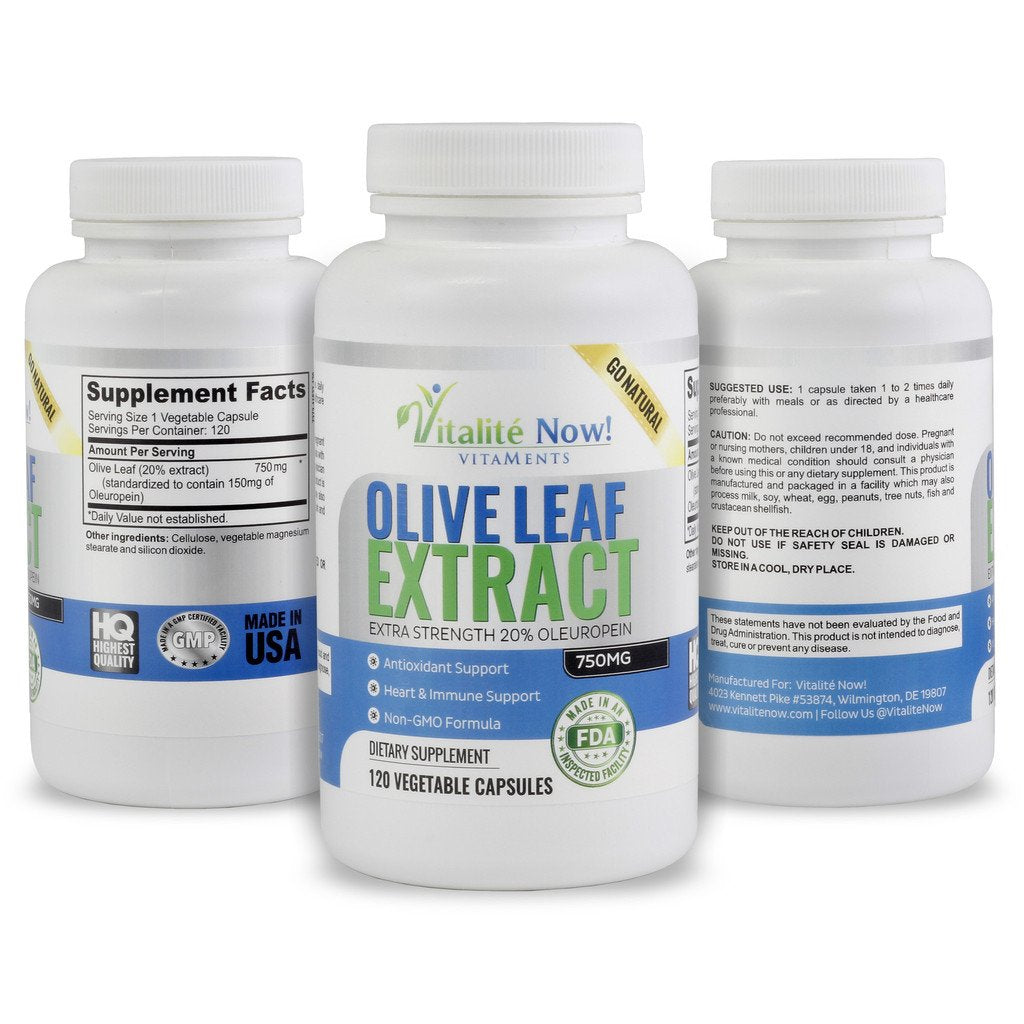 Vitalité Now! Extrait de Feuille d'Olivier, capsules à l'intérieur