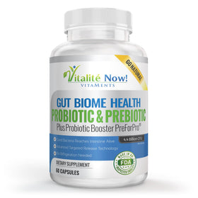 Vitalité Now! Probiotique Premium 4,4 milliards CFU Bacillus Subtilis, vue de face