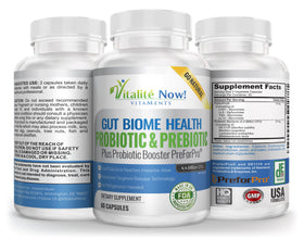 Vitalité Now! Probiotique Premium 4,4 milliards CFU, emballage et dosage