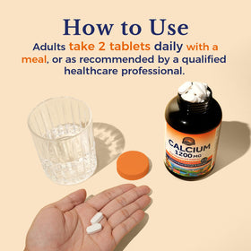 Vitalitown Calcium 1200 mg avec Vitamine D3 sur une table