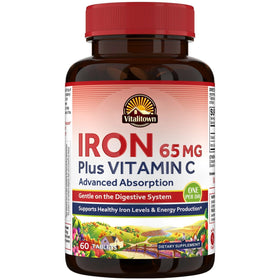 Vitalitown Fer 65 mg 60 comprimés, vue de face de l'emballage