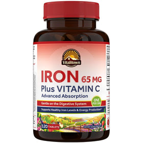 Vitalitown Fer 65 mg comprimés avec vitamine C, vue de face