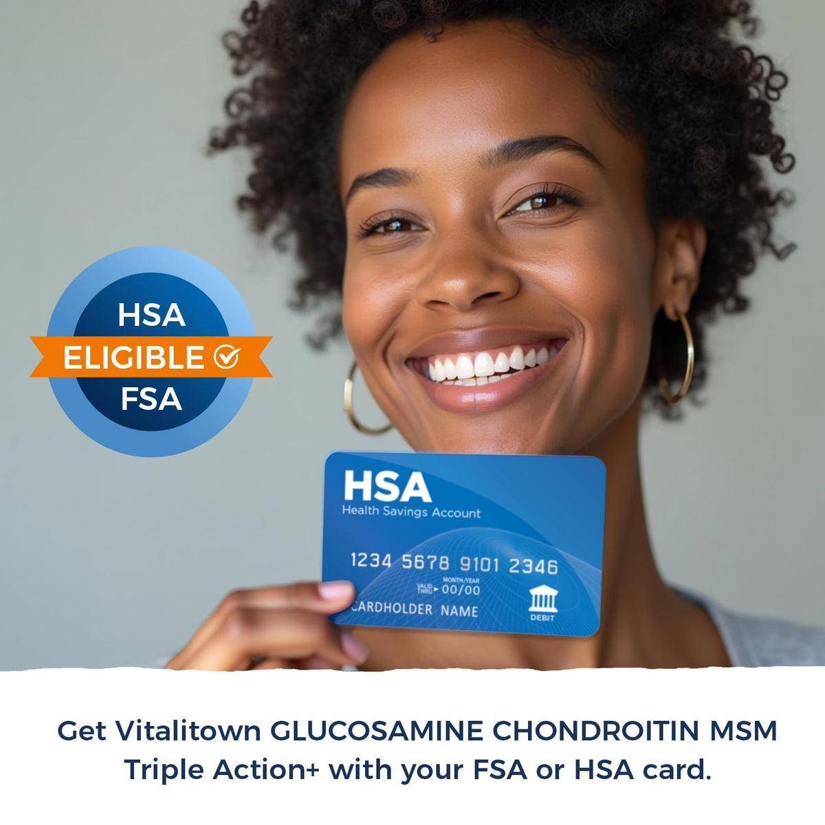 Vitalitown Glucosamine Chondroitin MSM 240 comprimés en gros plan