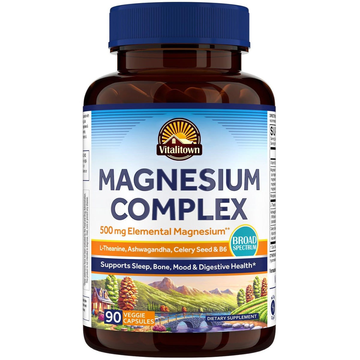 Vitalitown Magnésium Complexe 90 capsules végétales, vue avant