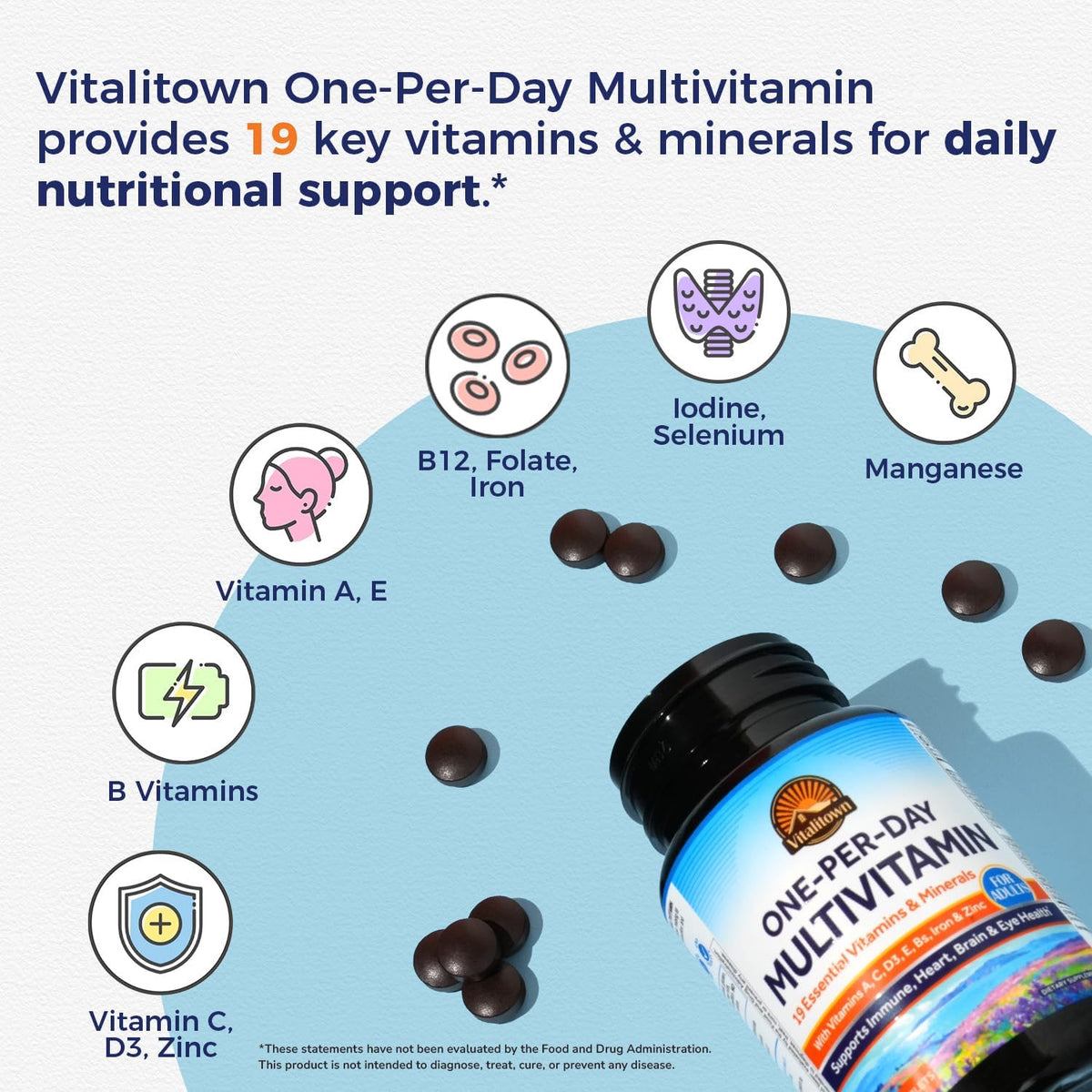 Vitalitown Multivitamine comprimés 120 unités côté