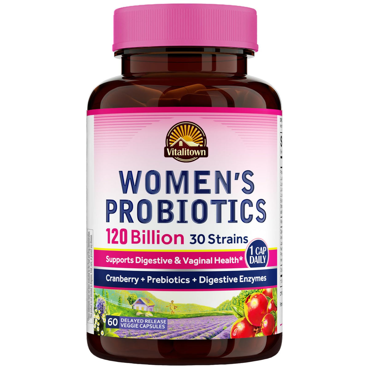 Vitalitown Probiotiques pour Femmes 120 Milliards CFU boîte avant