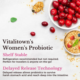 Vitalitown Probiotiques pour Femmes 120 Milliards CFU vue latérale