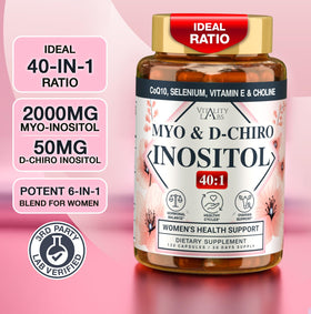 Vitality Labs Myo-Inositol & D-Chiro Inositol capsules ouvertes
