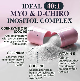 Vitality Labs Myo-Inositol & D-Chiro Inositol capsules sur une table