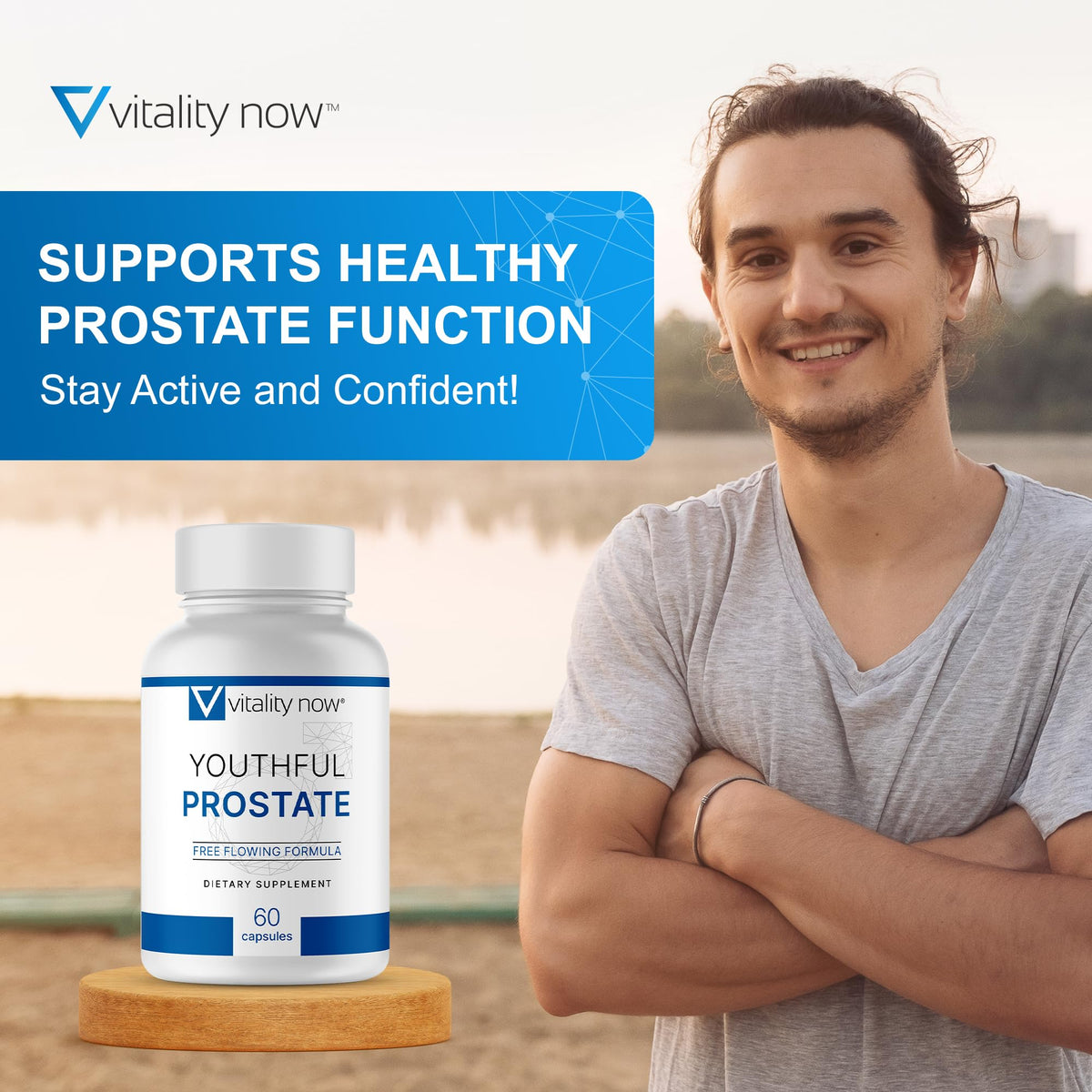 Vitality Now Complément Alimentaire Prostate capsules en gros plan