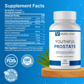 Vitality Now Complément Alimentaire Prostate sur fond blanc