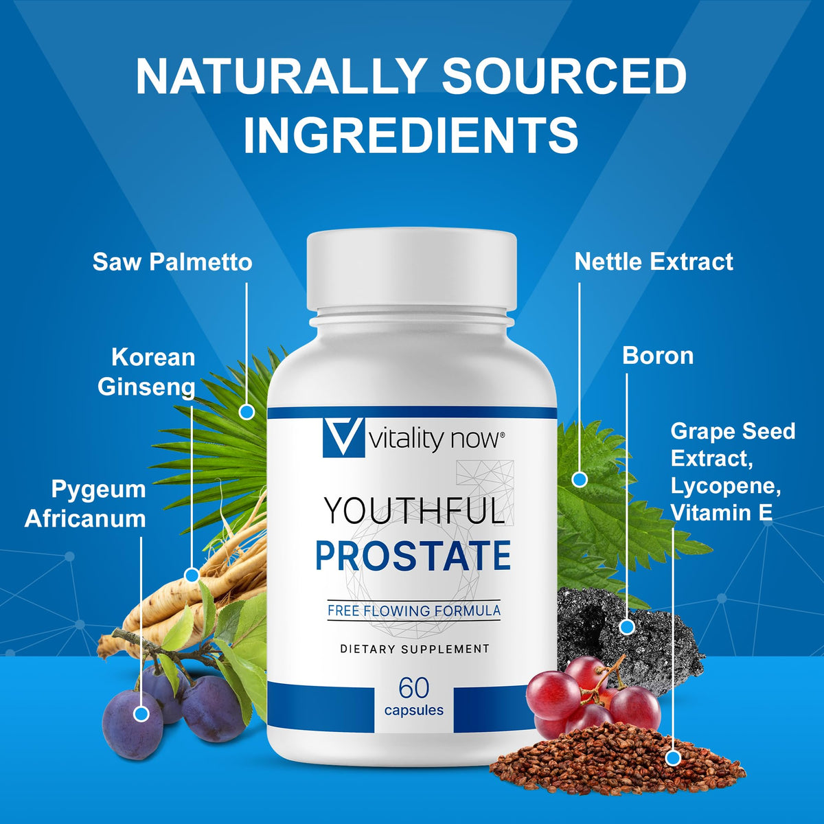 Vitality Now Complément Prostate 59g sur un fond neutre