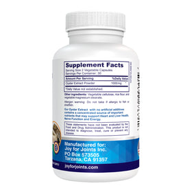 Vitality Span Extrait d'Huître 500 mg - étiquette du produit
