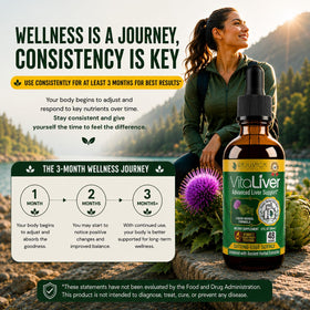 VitaLiver Rejuvica Health flacon avec arriere-plan nature