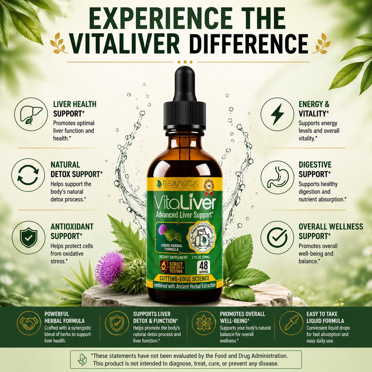 VitaLiver Rejuvica Health flacon avec compte-gouttes