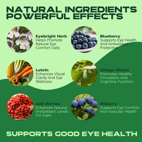Vitalumina Eyebright Herbal Liquid 950mg étiquette avec ingrédients