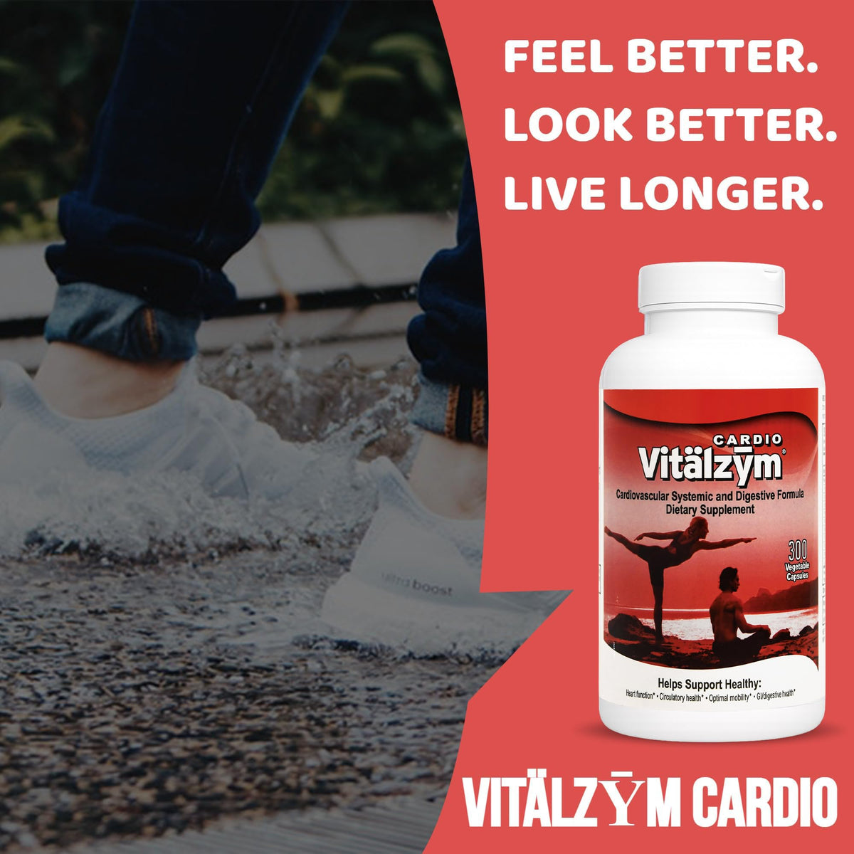 VITÄLZYM Cardio bouteille ouverte avec capsules