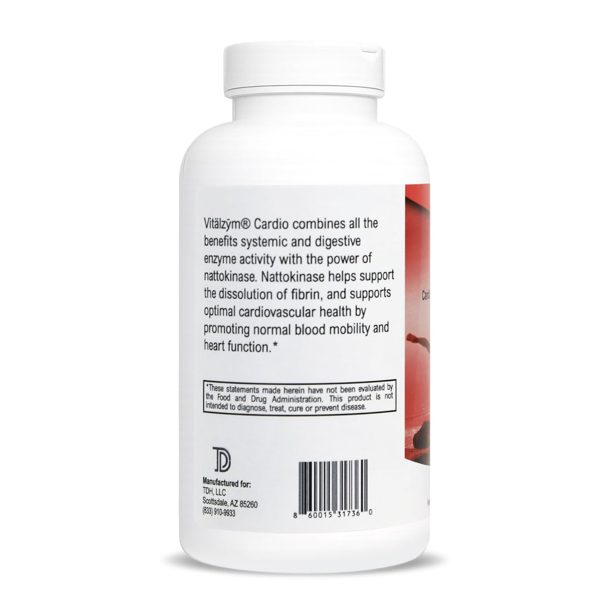 VITÄLZYM Cardio capsules sur une surface blanche
