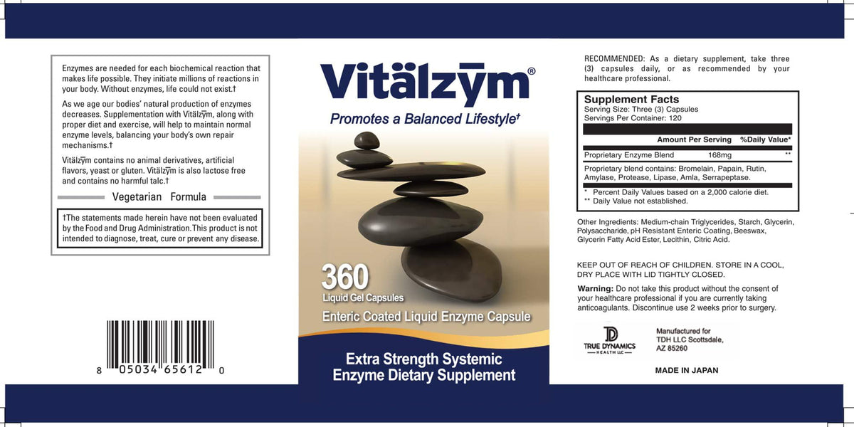 VITÄLZYM Vitalzym Enzymes 360 gélules liquides emballage