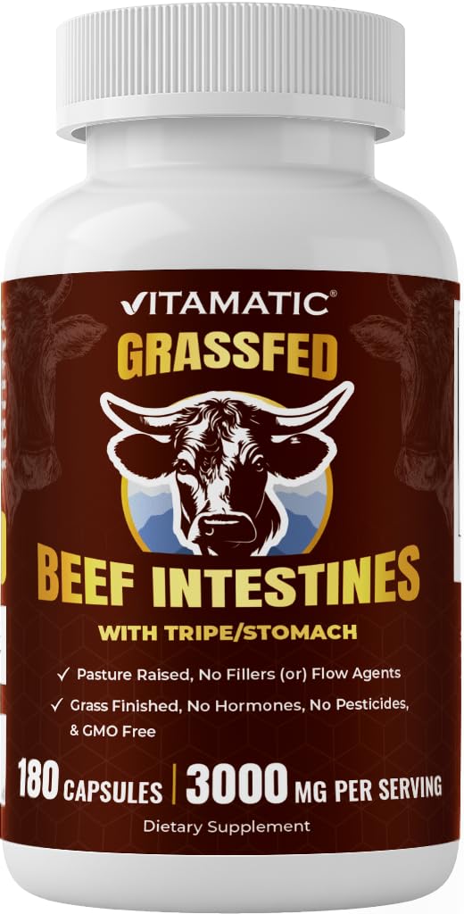 Vitamatic 180 capsules de bœuf en vue de face
