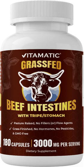 Vitamatic 180 capsules de bœuf en vue de face