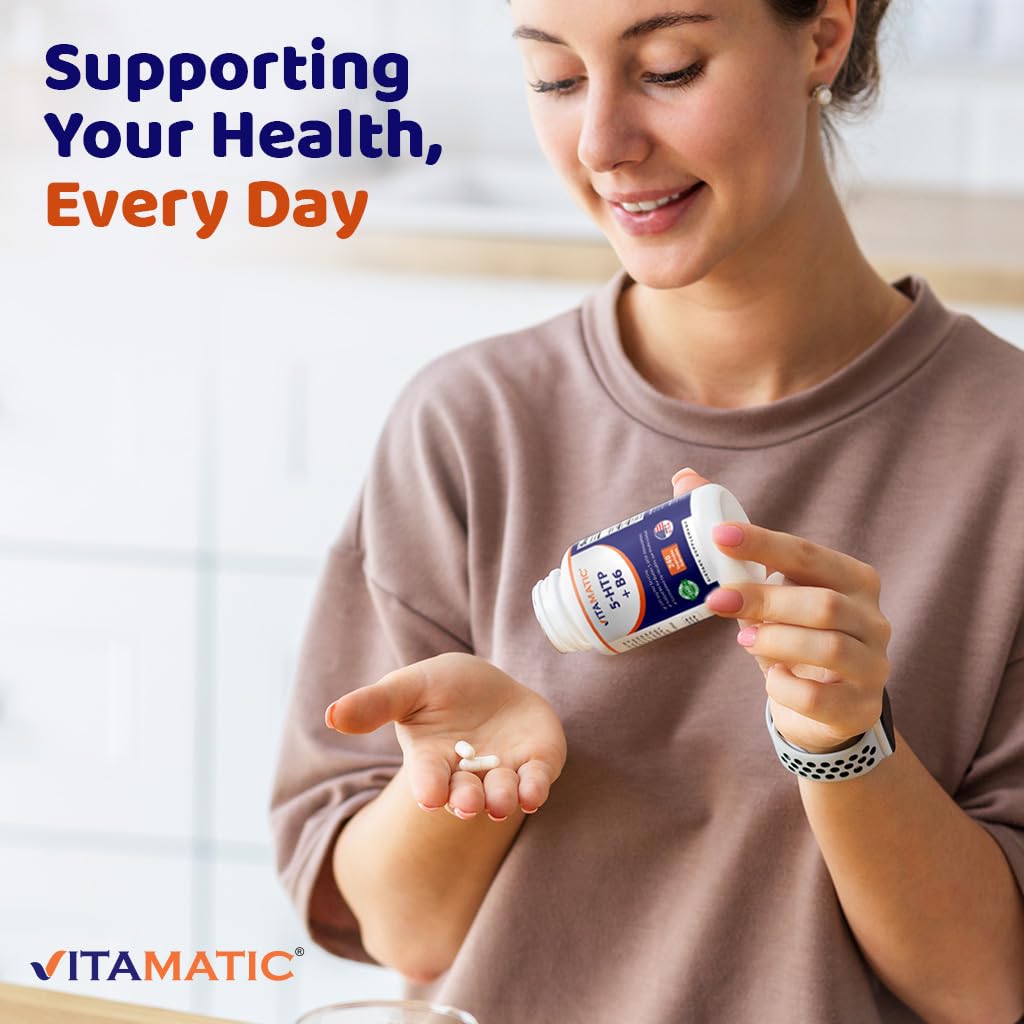 Vitamatic 5-HTP 200mg, capsules dans leur flacon