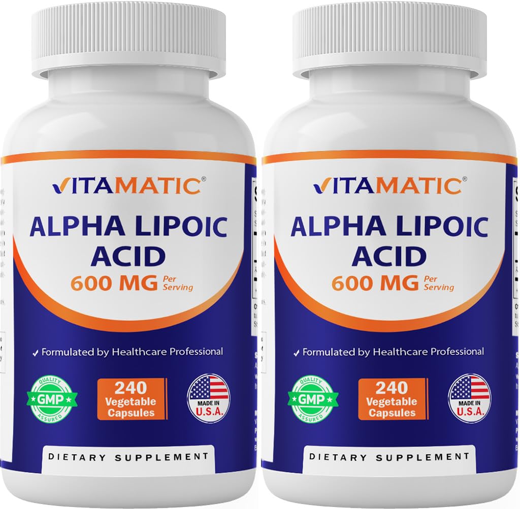 Vitamatic Acide Alpha-Lipoïque 600 mg Flacon 240 gélules végétales vue de face
