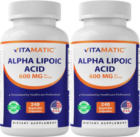 Vitamatic Acide Alpha-Lipoïque 600 mg Flacon 240 gélules végétales vue de face