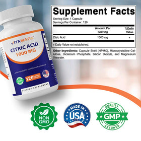 Vitamatic Acide Citrique 1000 mg aperçu des capsules
