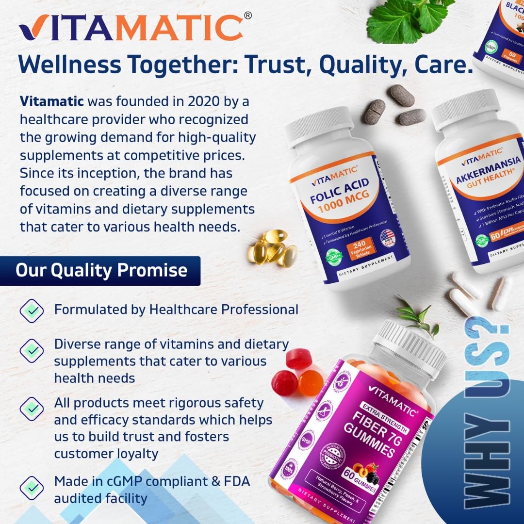 Vitamatic Acide Folique 1000 mcg 240 comprimés, emballage de côté