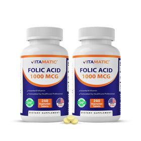 Vitamatic Acide Folique 1000 mcg 240 comprimés, vue avant de l'emballage