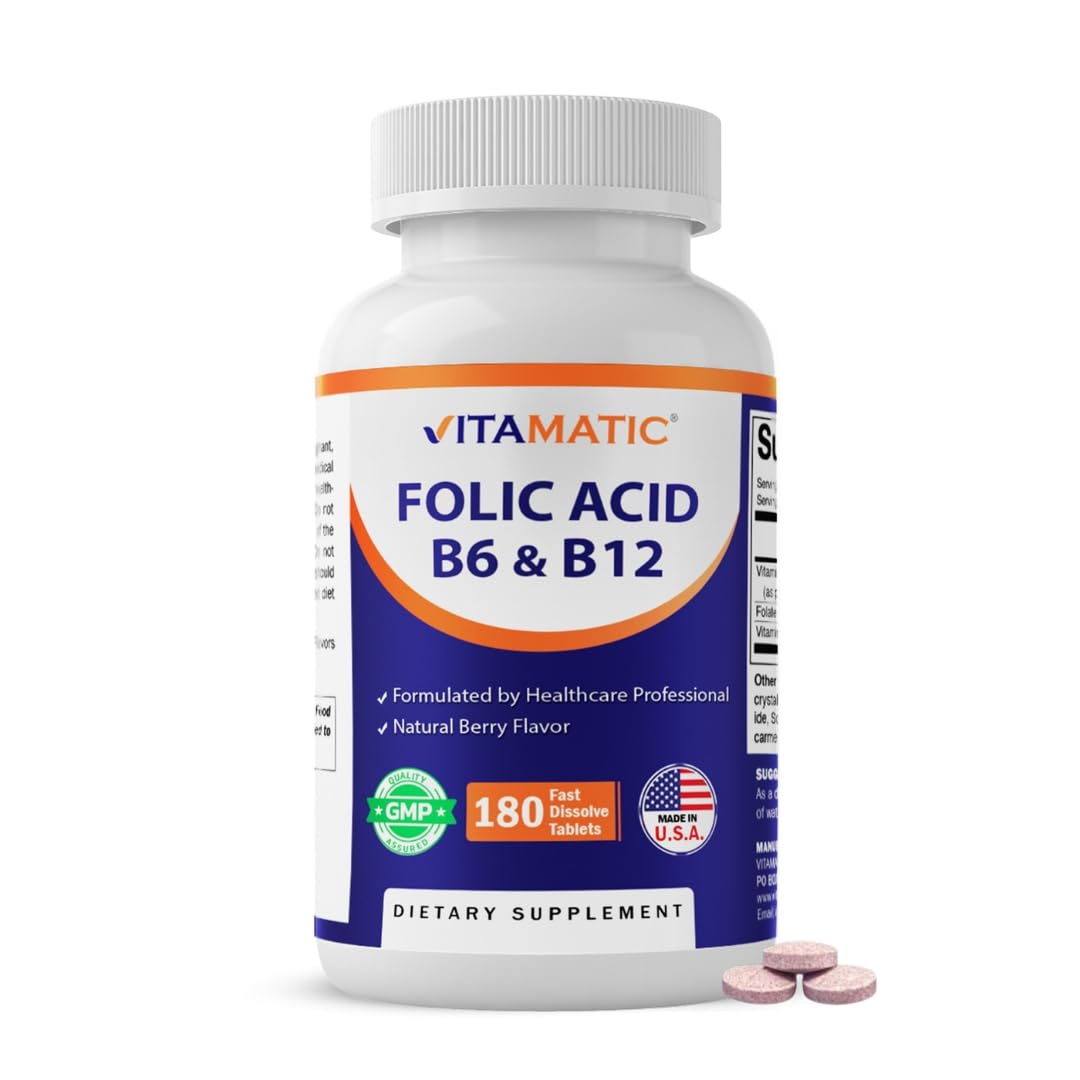 Vitamatic Acide Folique 400 mcg comprimés à dissolution rapide, flacon vu de face