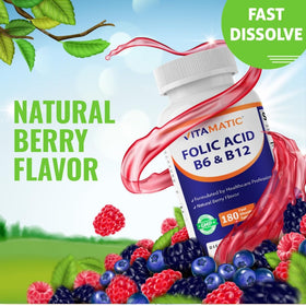 Vitamatic Acide Folique 400 mcg flacon ouvert avec comprimés