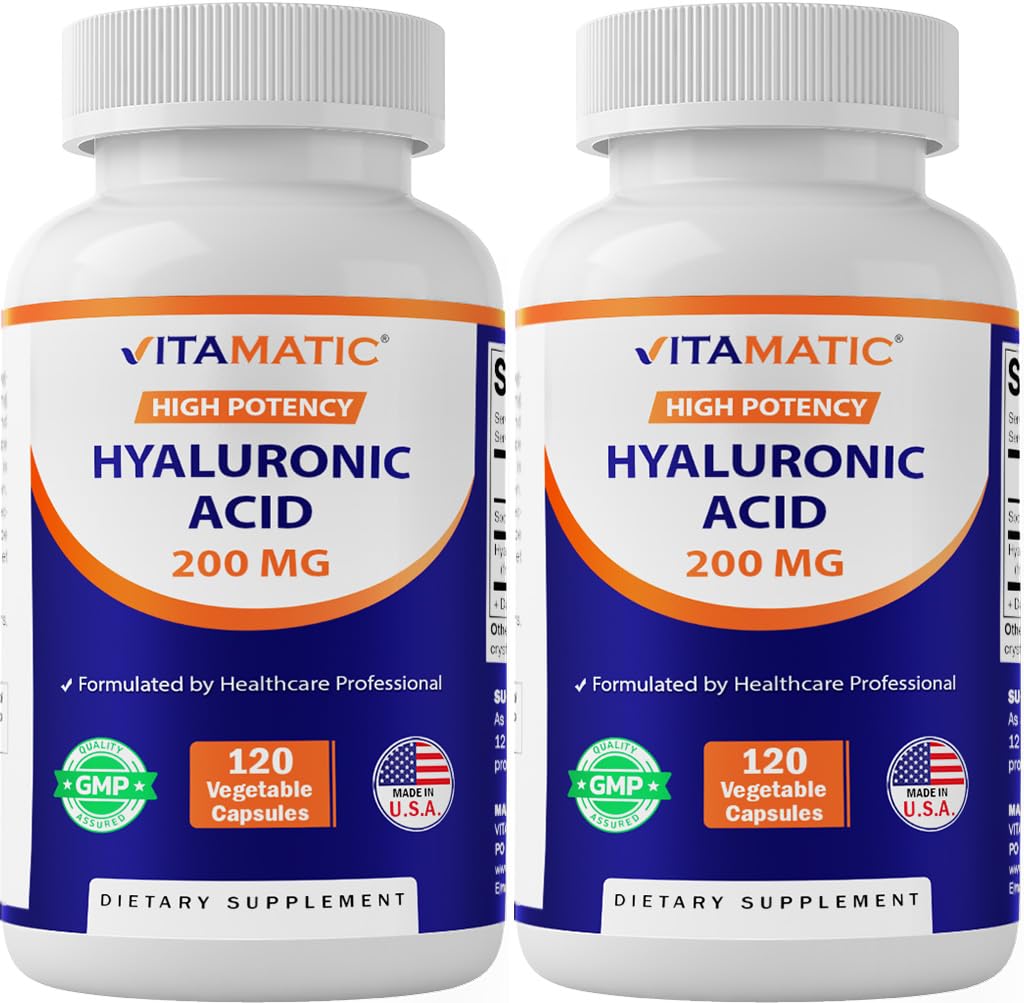 Vitamatic Acide Hyaluronique 200 mg Flacon de 120 Capsules Végétales