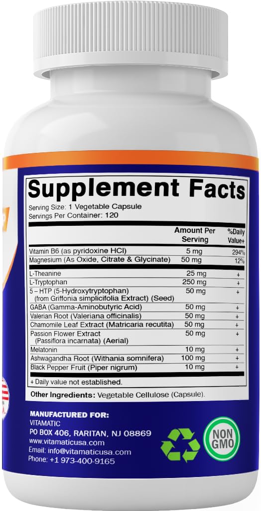 Vitamatic Advanced Sleep capsules avec des plantes apaisantes