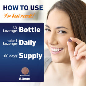 Vitamatic B12 pastille sur une surface en bois