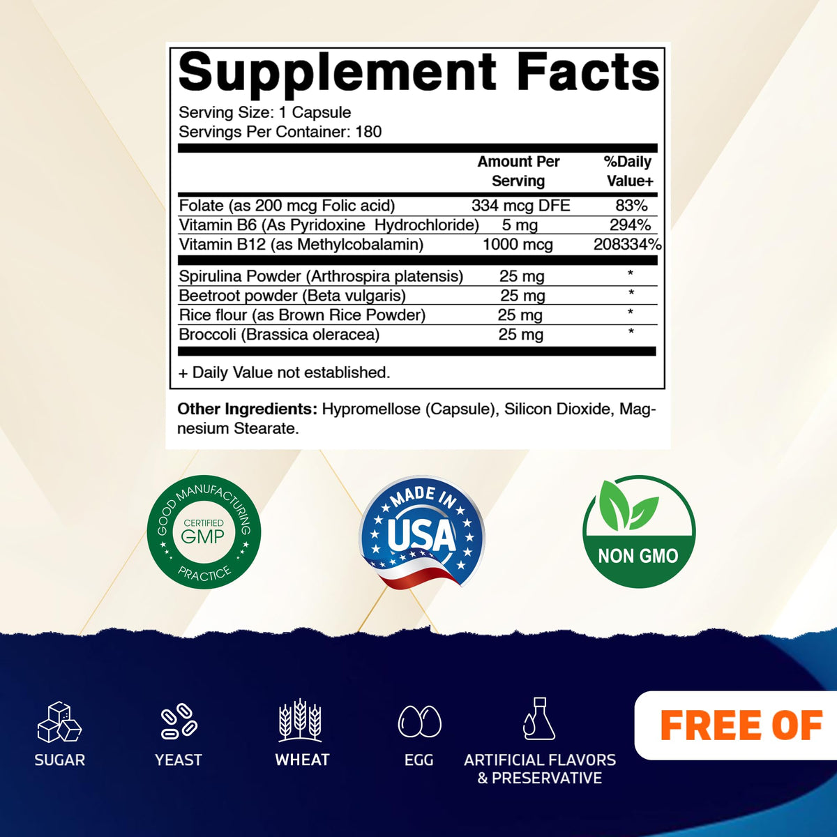 Vitamatic B12 Vegan capsules végétariennes sur fond blanc