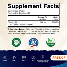 Vitamatic B6 500 mg comprimés, vue de dessus