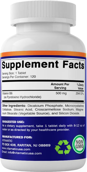 Vitamatic B6 comprimés, en format facile à prendre