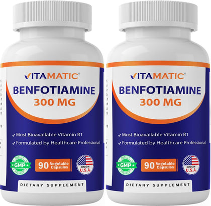 Vitamatic Benfotiamine 300 mg gélules végétariennes vue de face