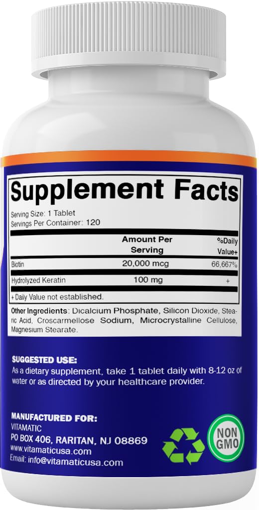Vitamatic Biotine 20 000 mcg comprimés vue de près