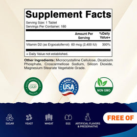 Vitamatic boîte de comprimés de vitamine D2 avec étiquette
