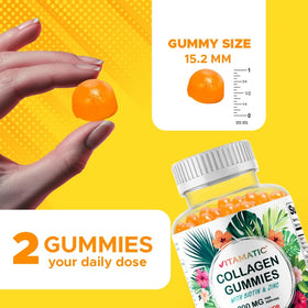 Vitamatic bonbons gélifiés collagène - bonbons dans une main