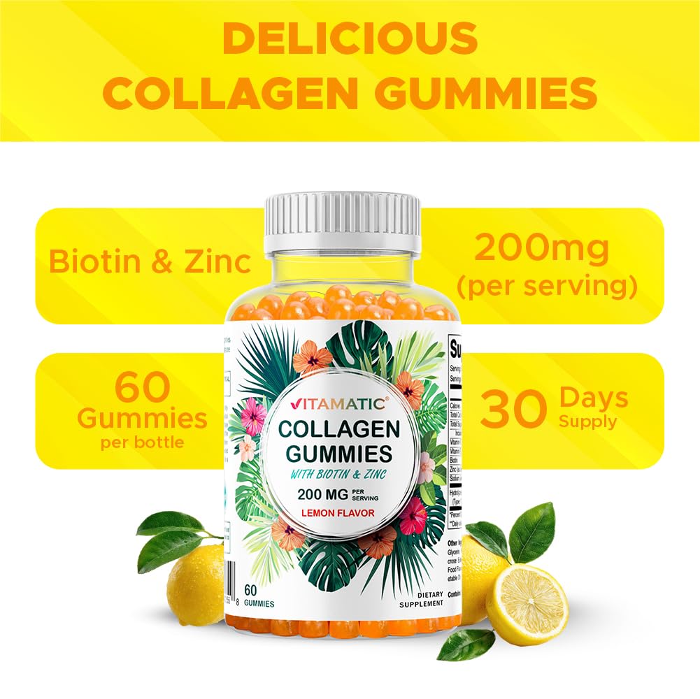 Vitamatic bonbons gélifiés collagène - ingrédients sur l'emballage