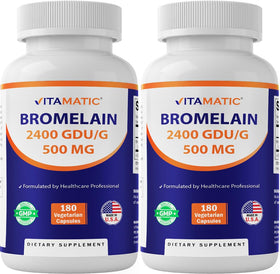 Vitamatic Broméline 500 mg 180 capsules végétariennes vue de face