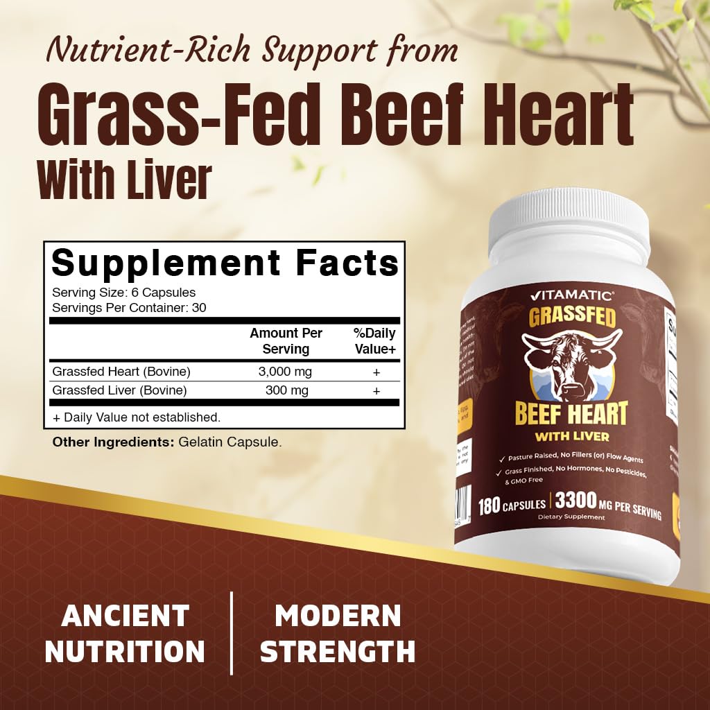 Vitamatic Cœur de Bœuf avec Foie 180 capsules emballage