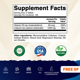 Vitamatic Calcium 1200mg comprimés sur une table